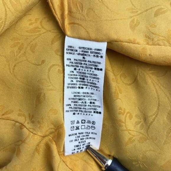 Free People Crop Blazer Tailored Navy Pinstripe Collared Gold Buttons Jacket M - Picture 8 of 12